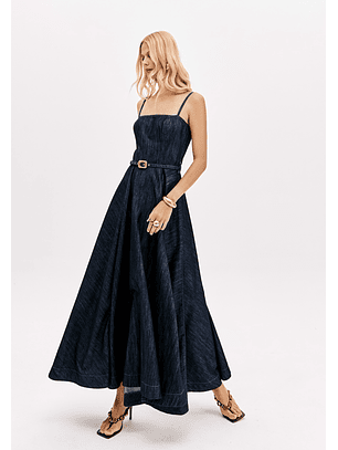 Vestido de Alças em Ganga - Lança Perfume 