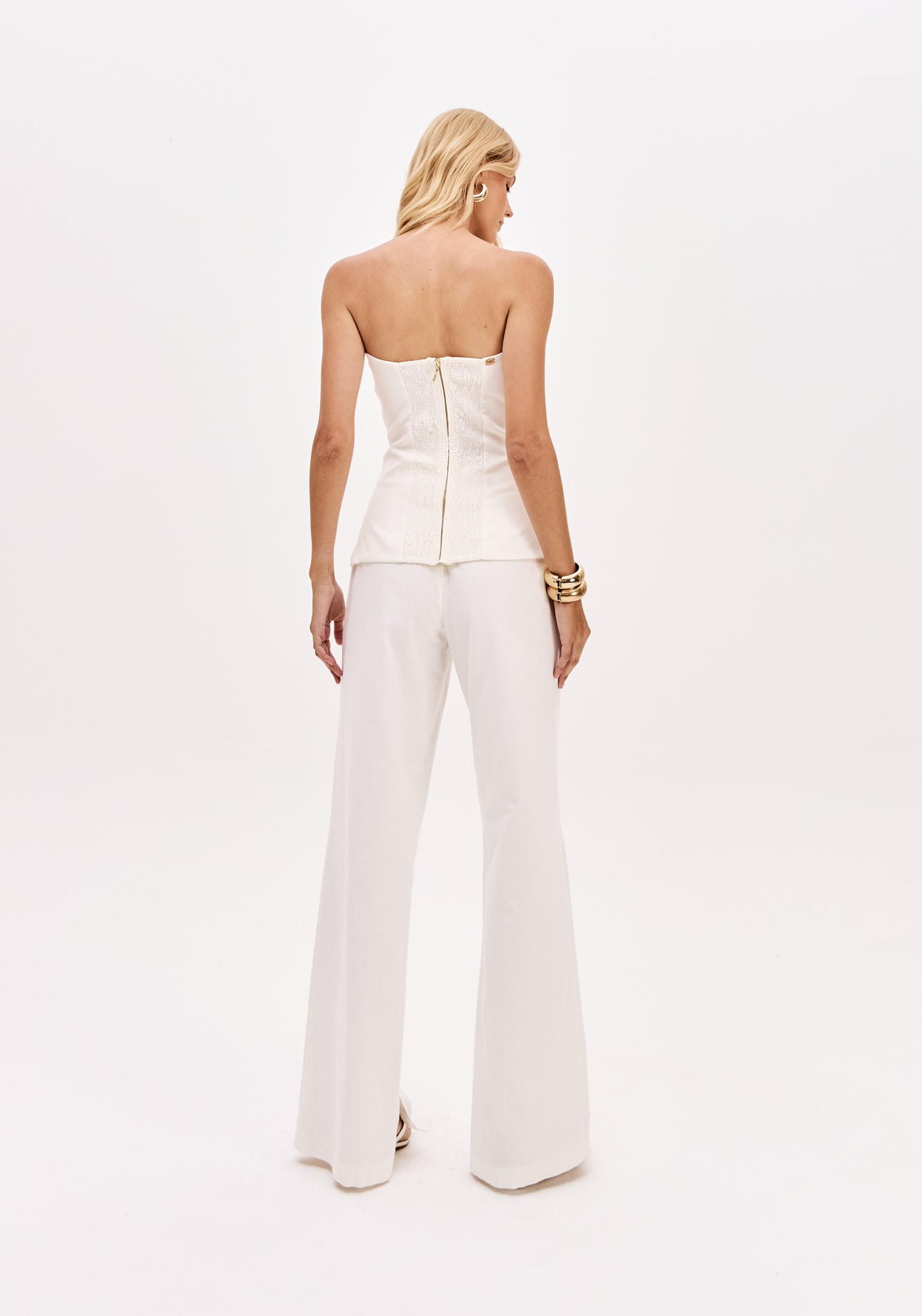 Calças Largas em Algodão Branco - Lança Perfume 3