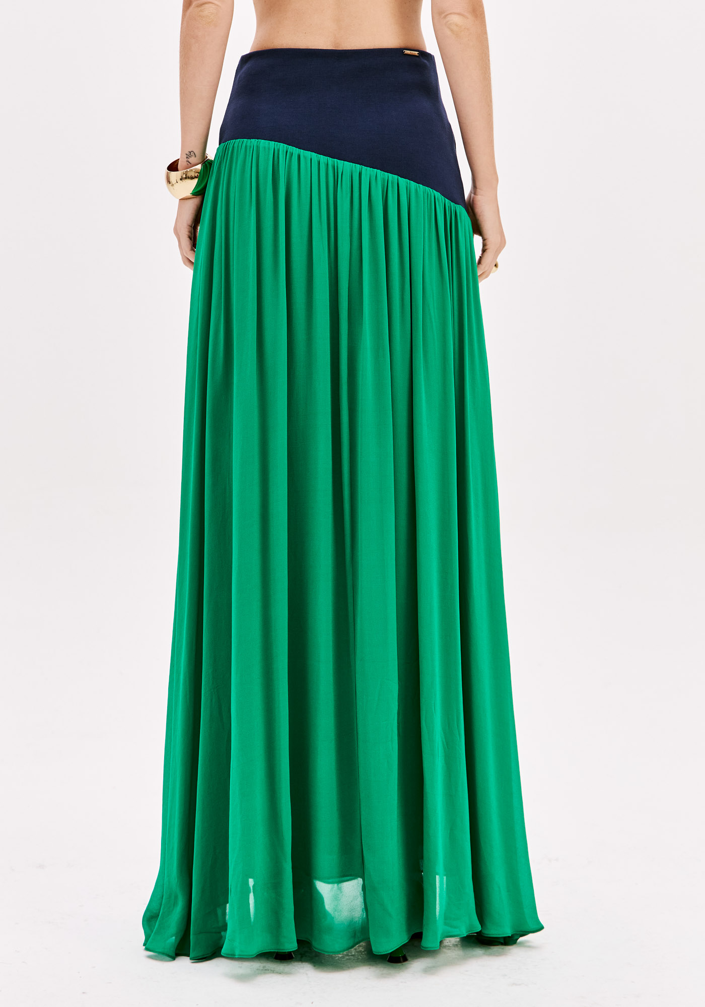 Saia Comprida Fluída Verde e Azul - Lança Perfume 5