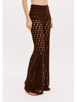 Calças em Tricot Castanho - Lança Perfume