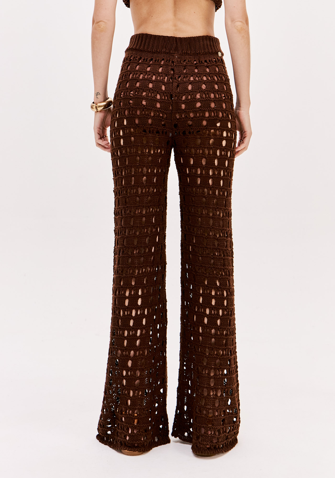 Calças em Tricot Castanho - Lança Perfume 4
