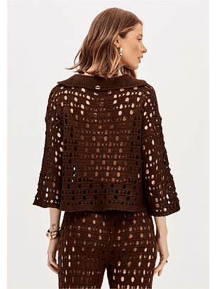 Blusa em Tricot Castanho - Lança Perfume 