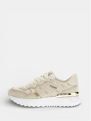 Ténis VINSA5 Creme Logo Gravado - Guess 