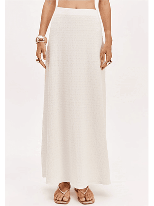 Saia Comprida Tecido Leve Branco - Lança Perfume