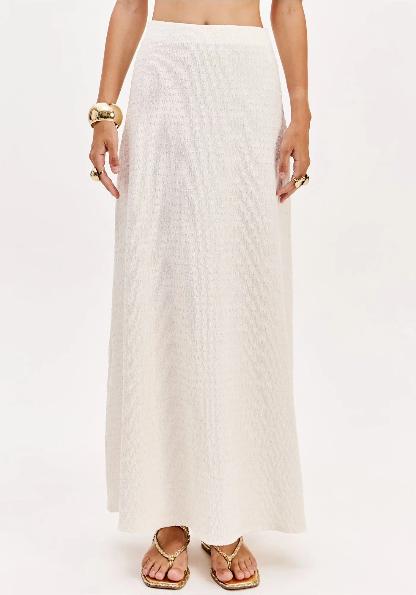 Saia Comprida Tecido Leve Branco - Lança Perfume 1