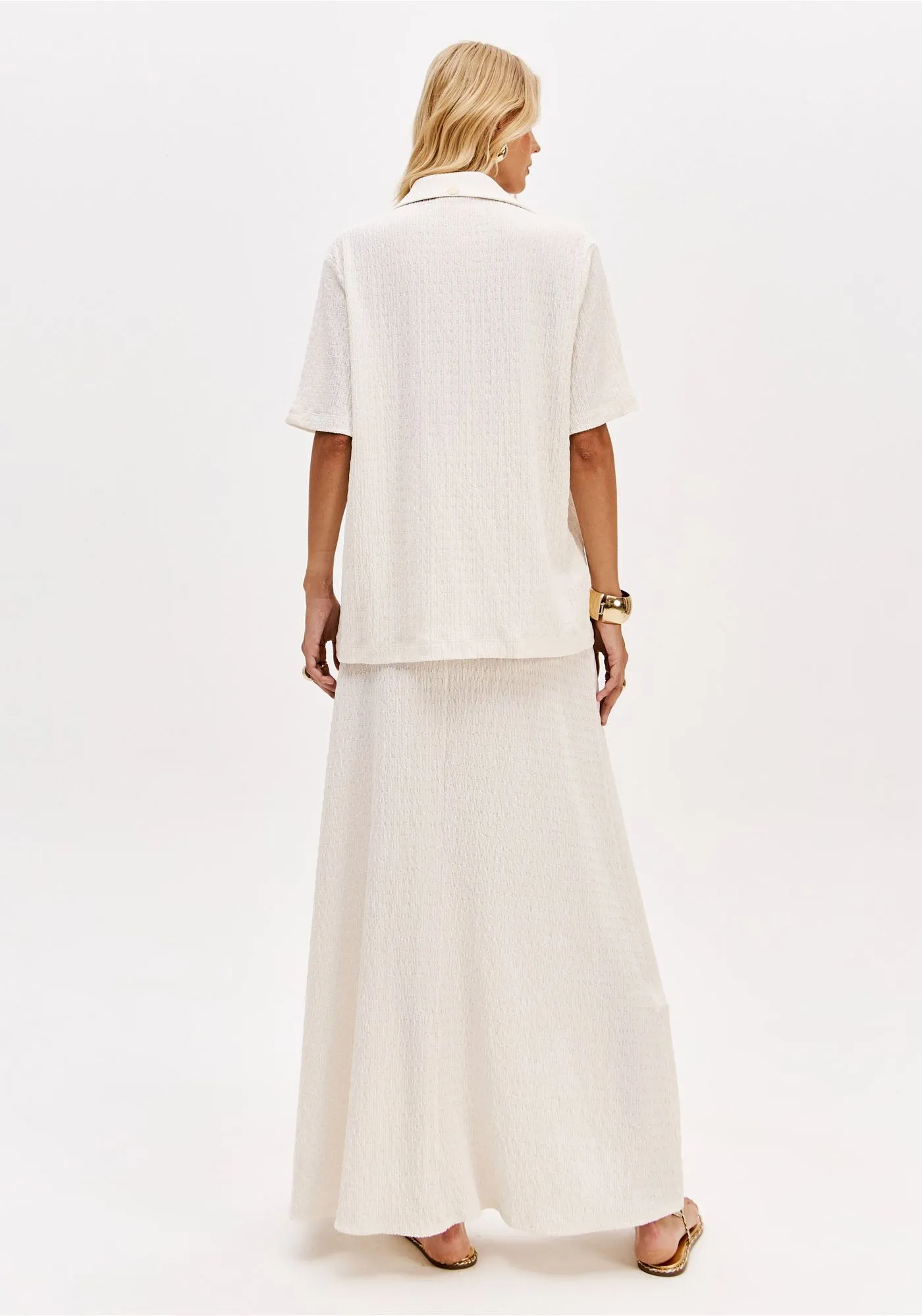 Saia Comprida Tecido Leve Branco - Lança Perfume 2