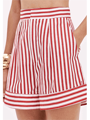 Calções com Riscas Vermelho - Lança Perfume 