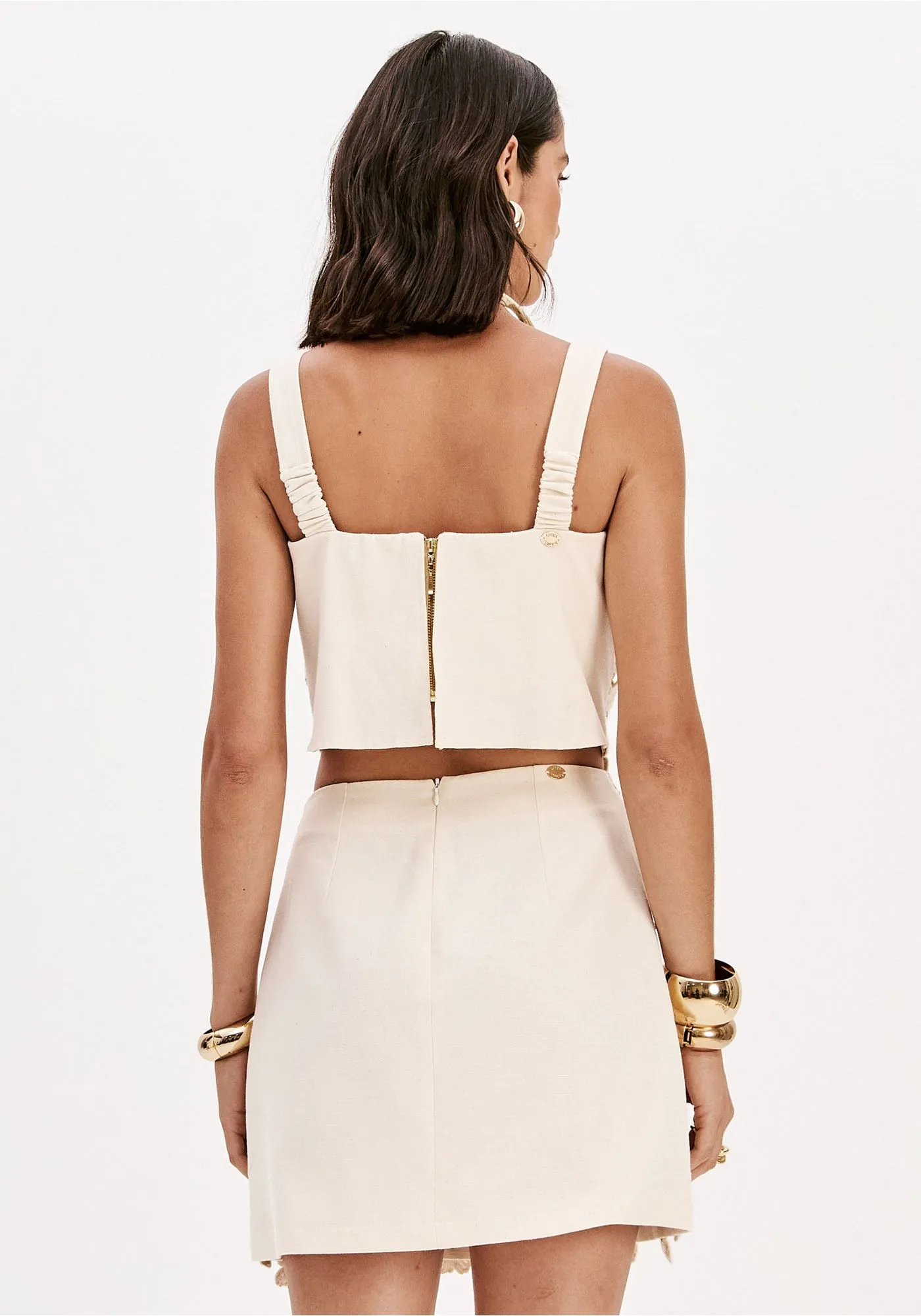 Top Bordado com Brilho Bege - Lança Perfume 4