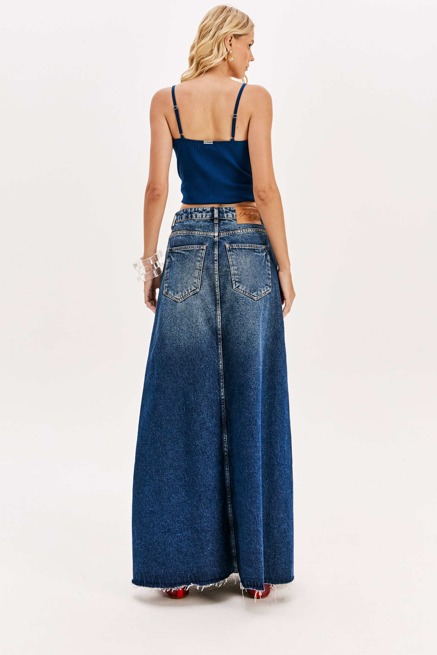 Top de Alças Canelado Azul Escuro - Lança Perfume  4