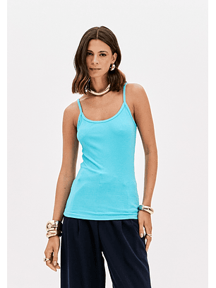 Top de Alças + Lenço Azul - Lança Perfume 