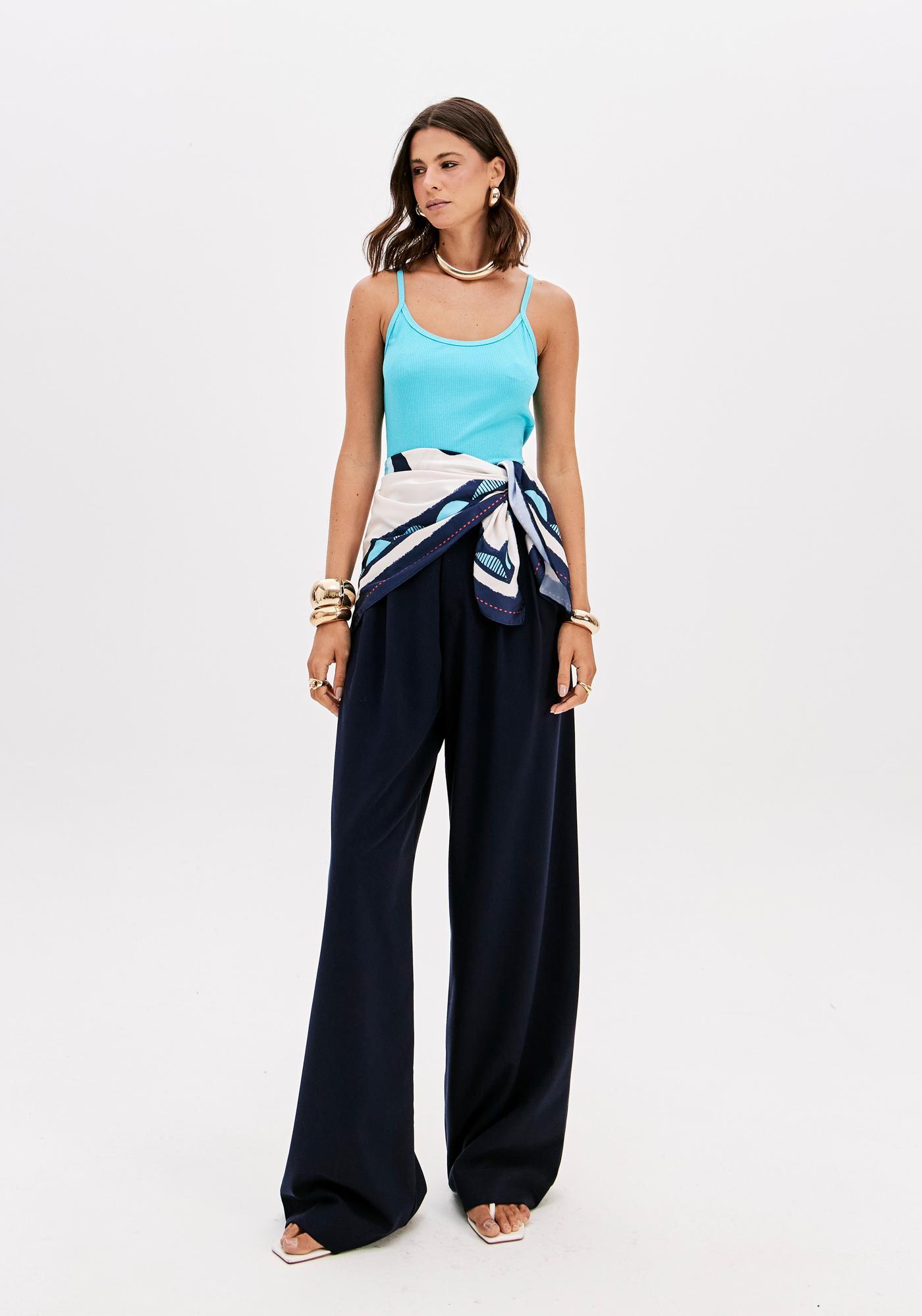 Top de Alças + Lenço Azul - Lança Perfume  6