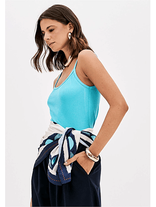 Top de Alças + Lenço Azul - Lança Perfume 