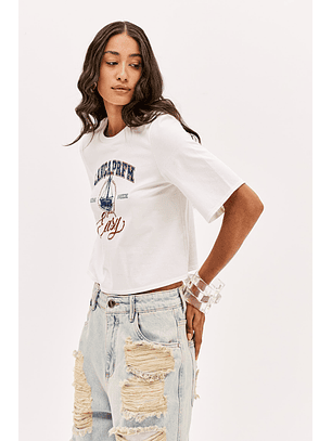 T-shirt Curta Ocean Breeze Branco - Lança Perfume