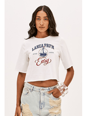 T-shirt Curta Ocean Breeze Branco - Lança Perfume
