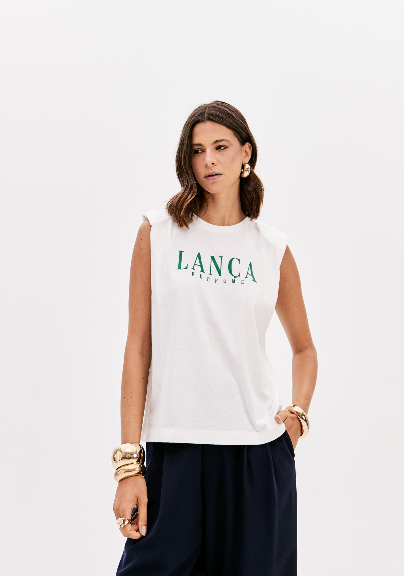T-shirt de Cavas + Lenço Branco - Lança Perfume  1