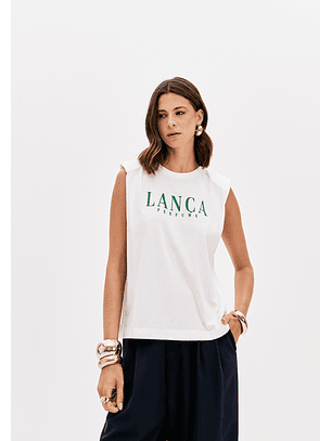 T-shirt de Cavas + Lenço Branco - Lança Perfume 