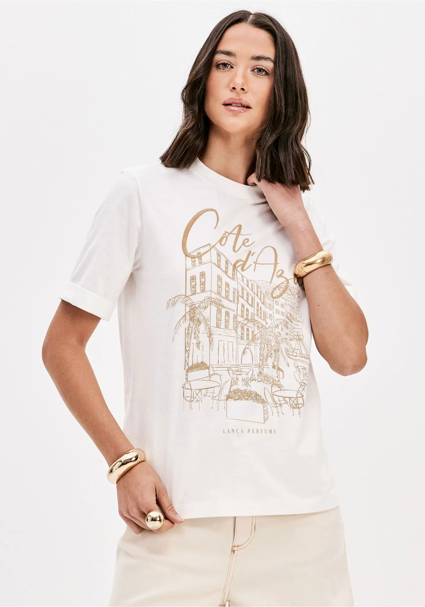 T-shirt Côte D' Azur Branco - Lança Perfume 1