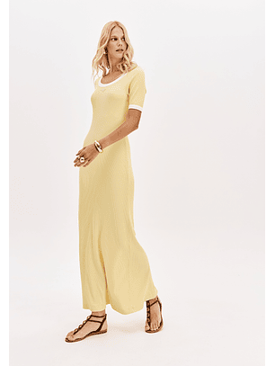 Vestido Canelado Comprido Amarelo - Lança Perfume 