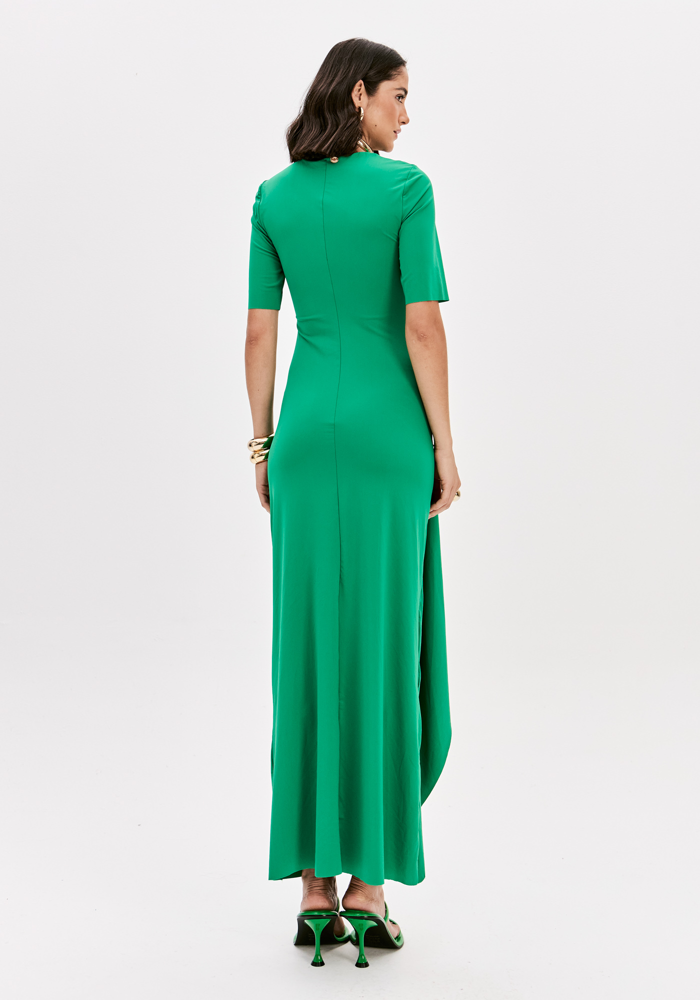 Vestido Comprido Malha Fria Verde - Lança Perfume 3