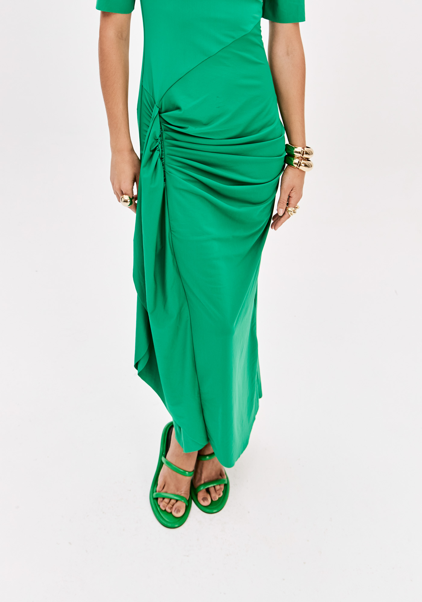 Vestido Comprido Malha Fria Verde - Lança Perfume 4