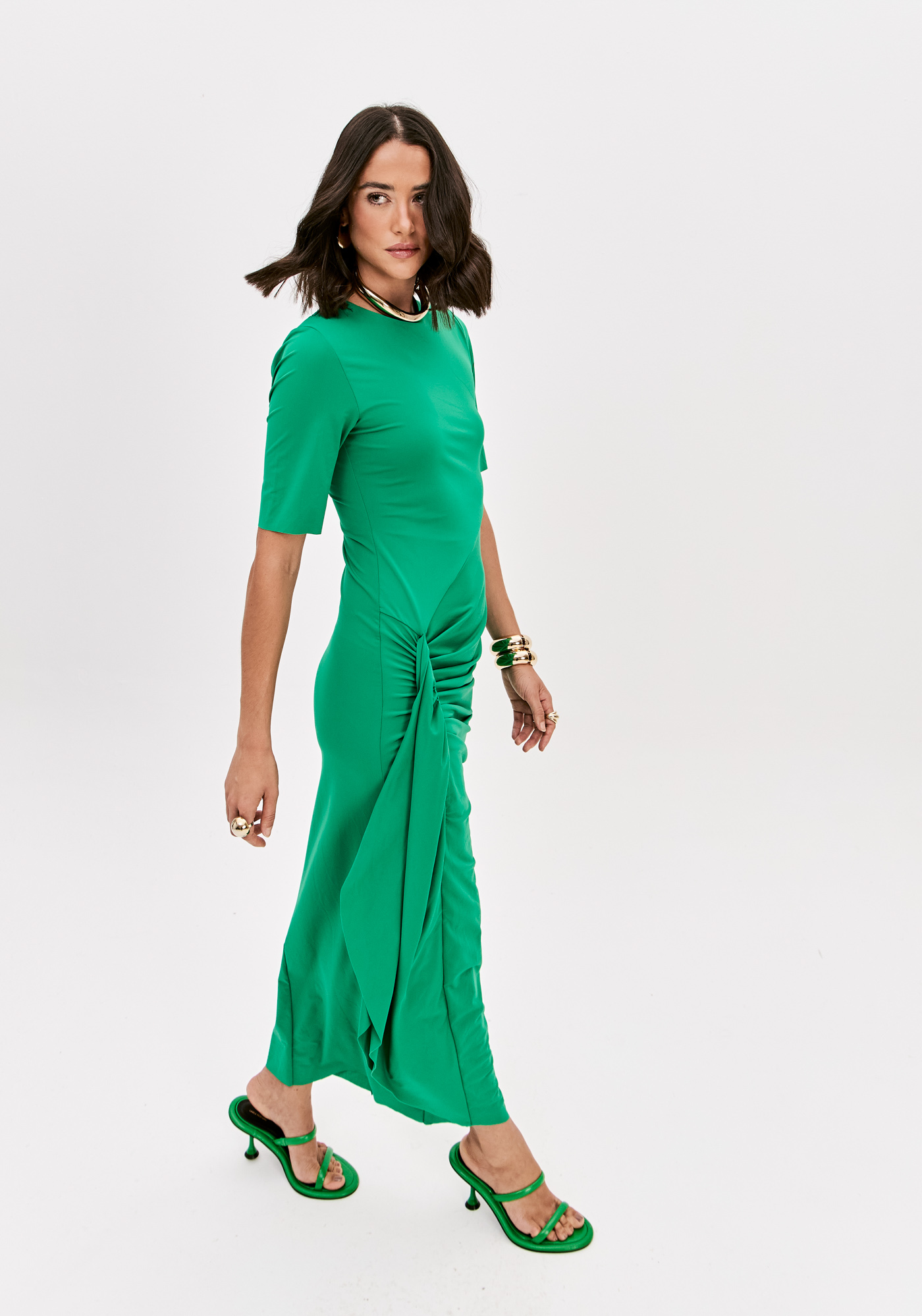 Vestido Comprido Malha Fria Verde - Lança Perfume 2