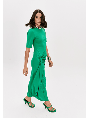 Vestido Comprido Malha Fria Verde - Lança Perfume