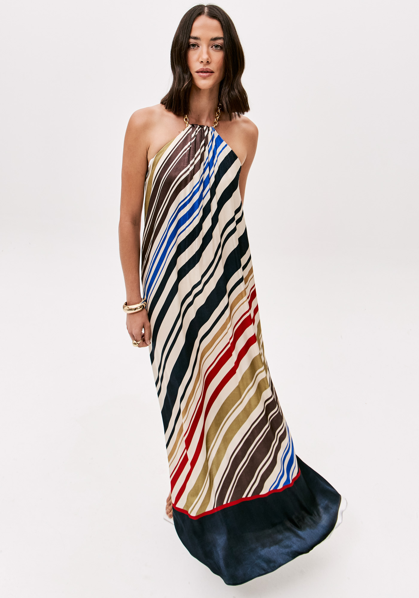 Vestido Plissado MEDITERRANEAN STRIPES Multi - Lança Perfume  2