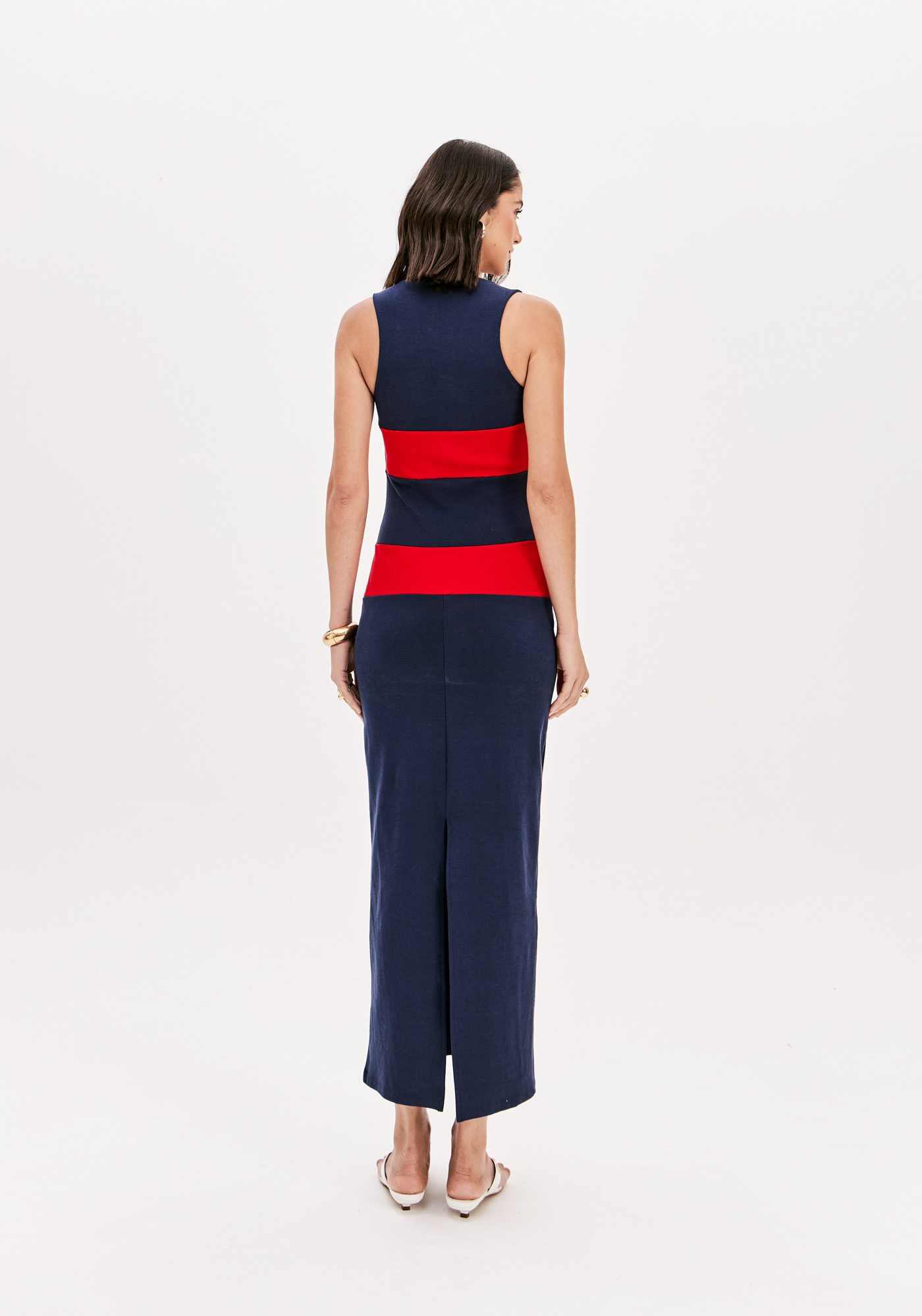 Vestido de Cavas Azul e Vermelho - Lança Perfume  2