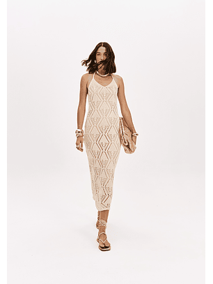 Vestido Tricô Bege - Lança Perfume 