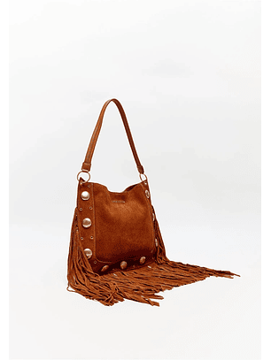 Mala de Ombro com Franjas Camel - Lança Perfume 