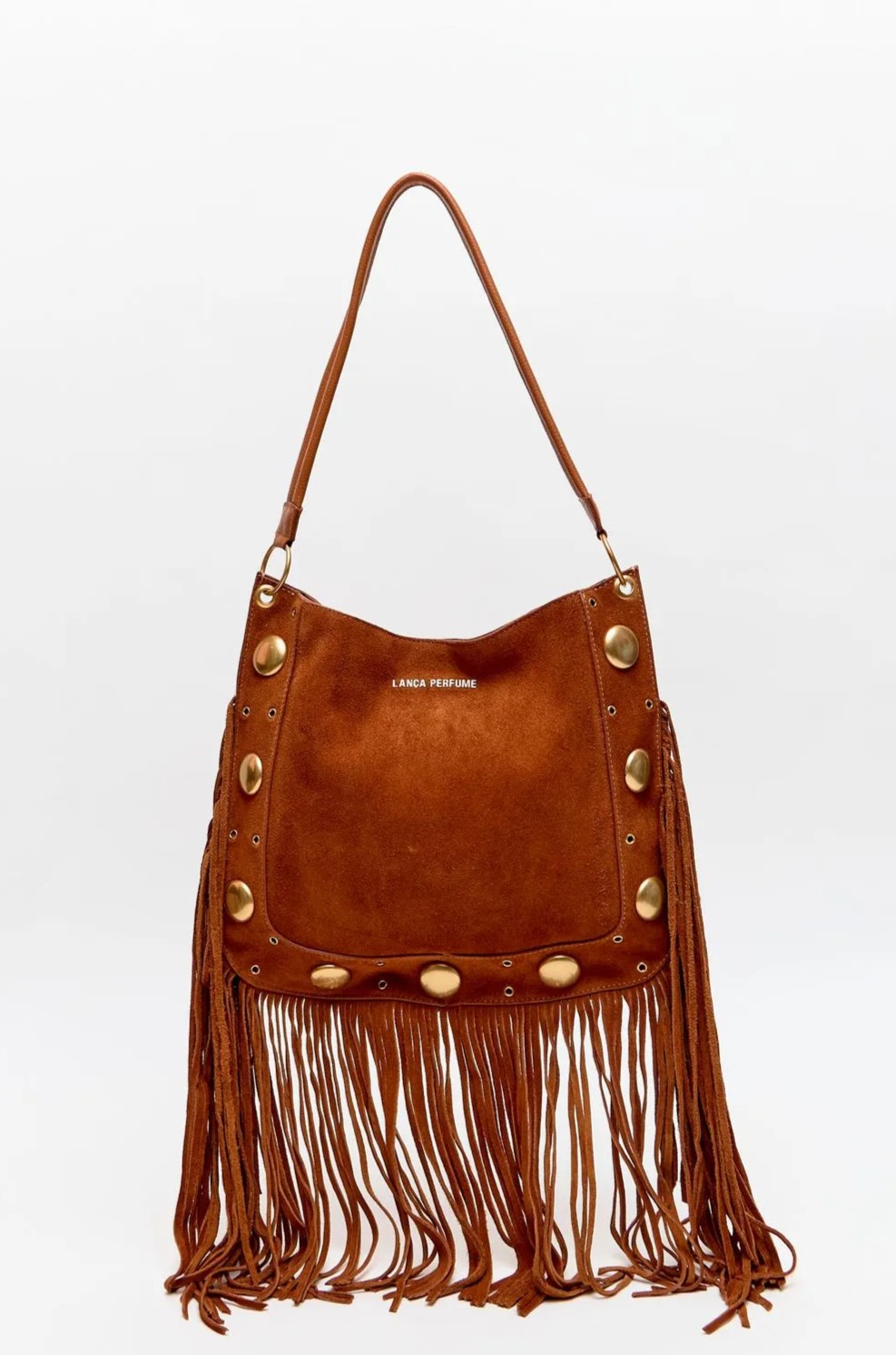 Mala de Ombro com Franjas Camel - Lança Perfume  1