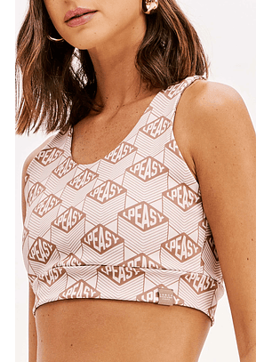 Top Desportivo Logo Castanho - Lança Perfume 