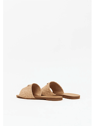 Chinelo em Ráfia Bege - Lança Perfume