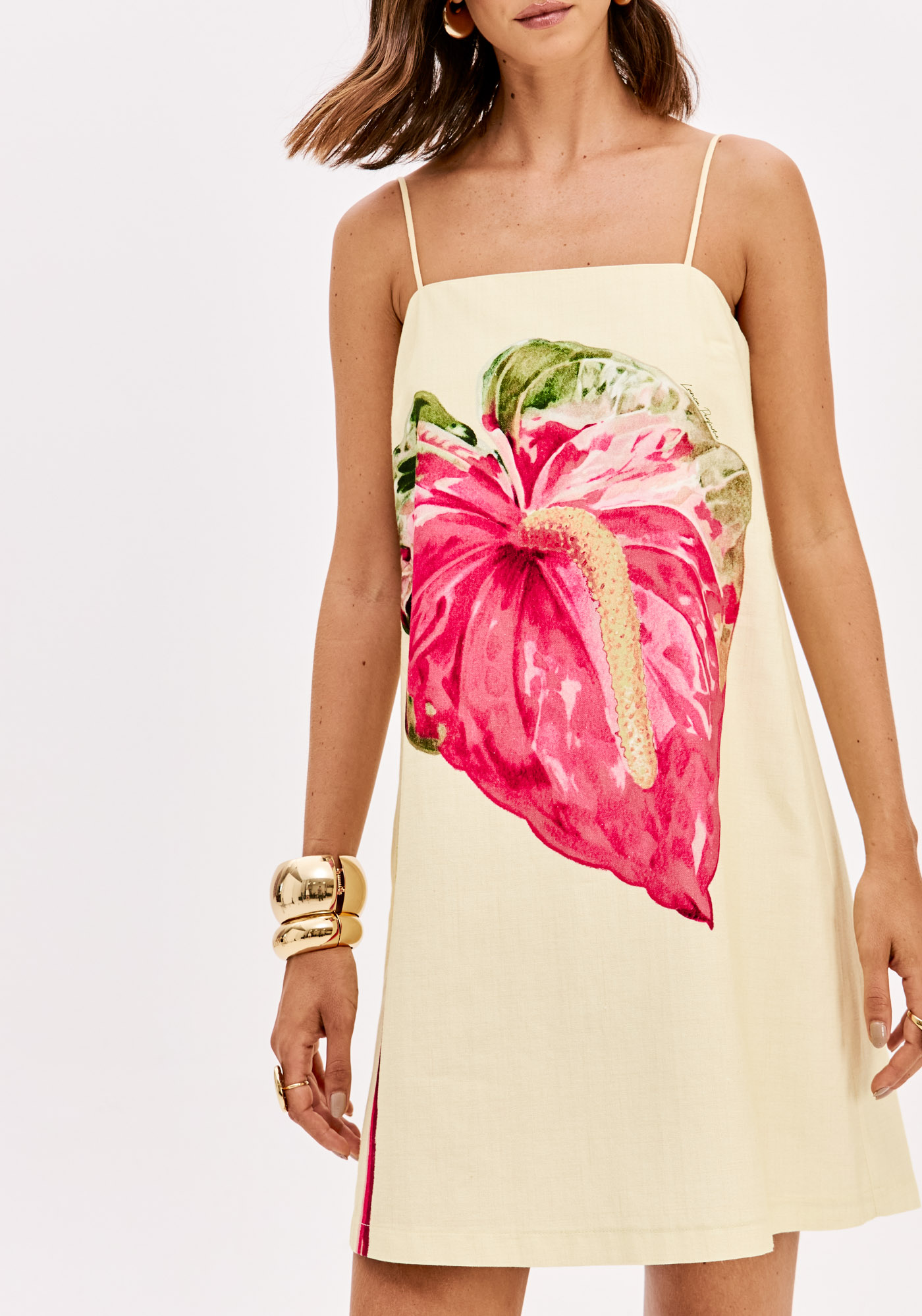 Vestido Curto FRENCH FLOWER Amarelo - Lança Perfume 3