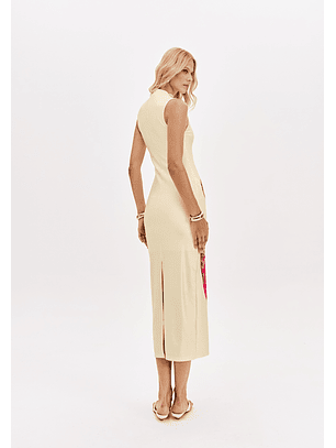 Vestido Justo FRENCH FLOWER Amarelo - Lança Perfume 