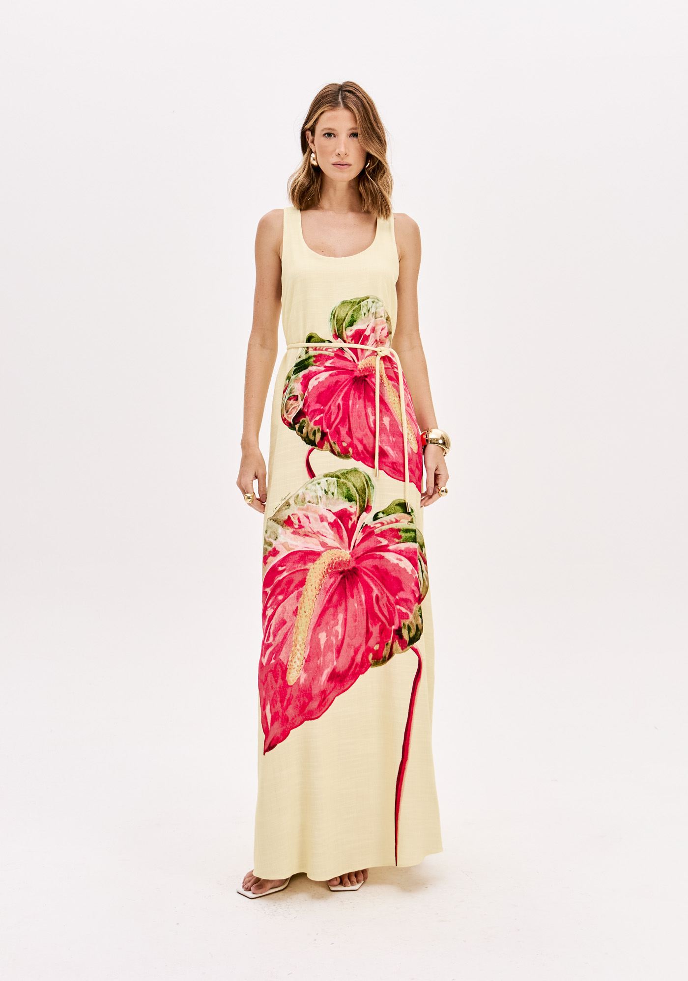 Vestido Comprido FRENCH FLOWER Amarelo - Lança Perfume (PRÉ-VENDA) 4