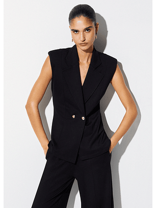 Colete com ombreiras Preto - Liu Jo