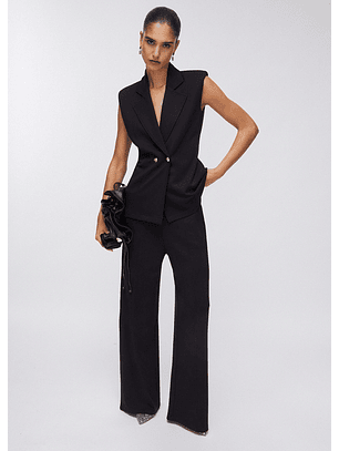 Calças em Malha Preta com Aplicações Douradas  - Liu Jo