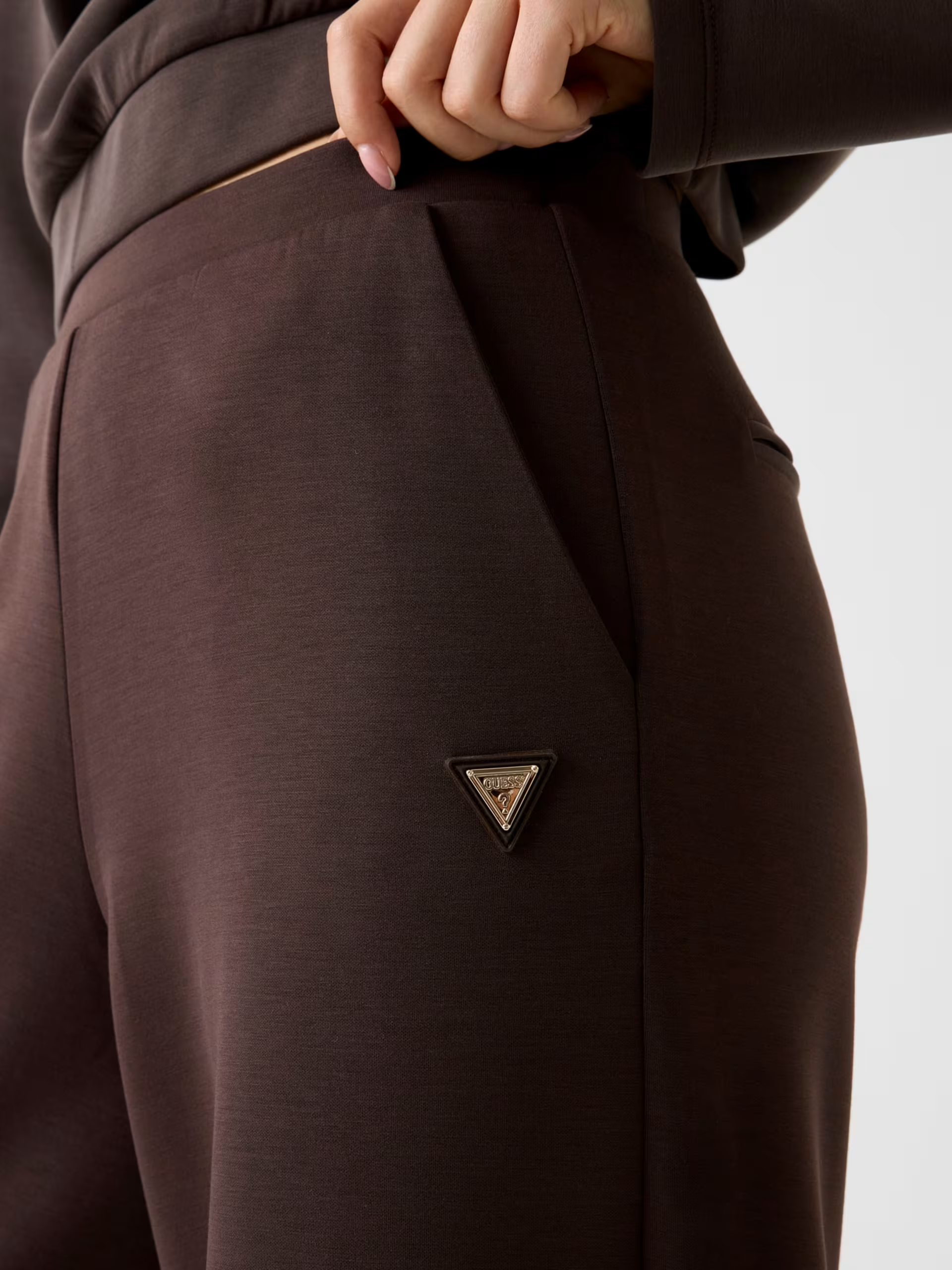 Calças Wide Leg OLYMPE Castanho - Guess 5