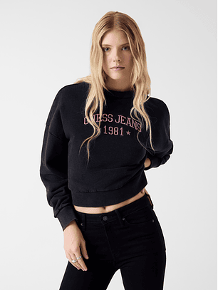 Sweat com Lavagem Preto - Guess Jeans