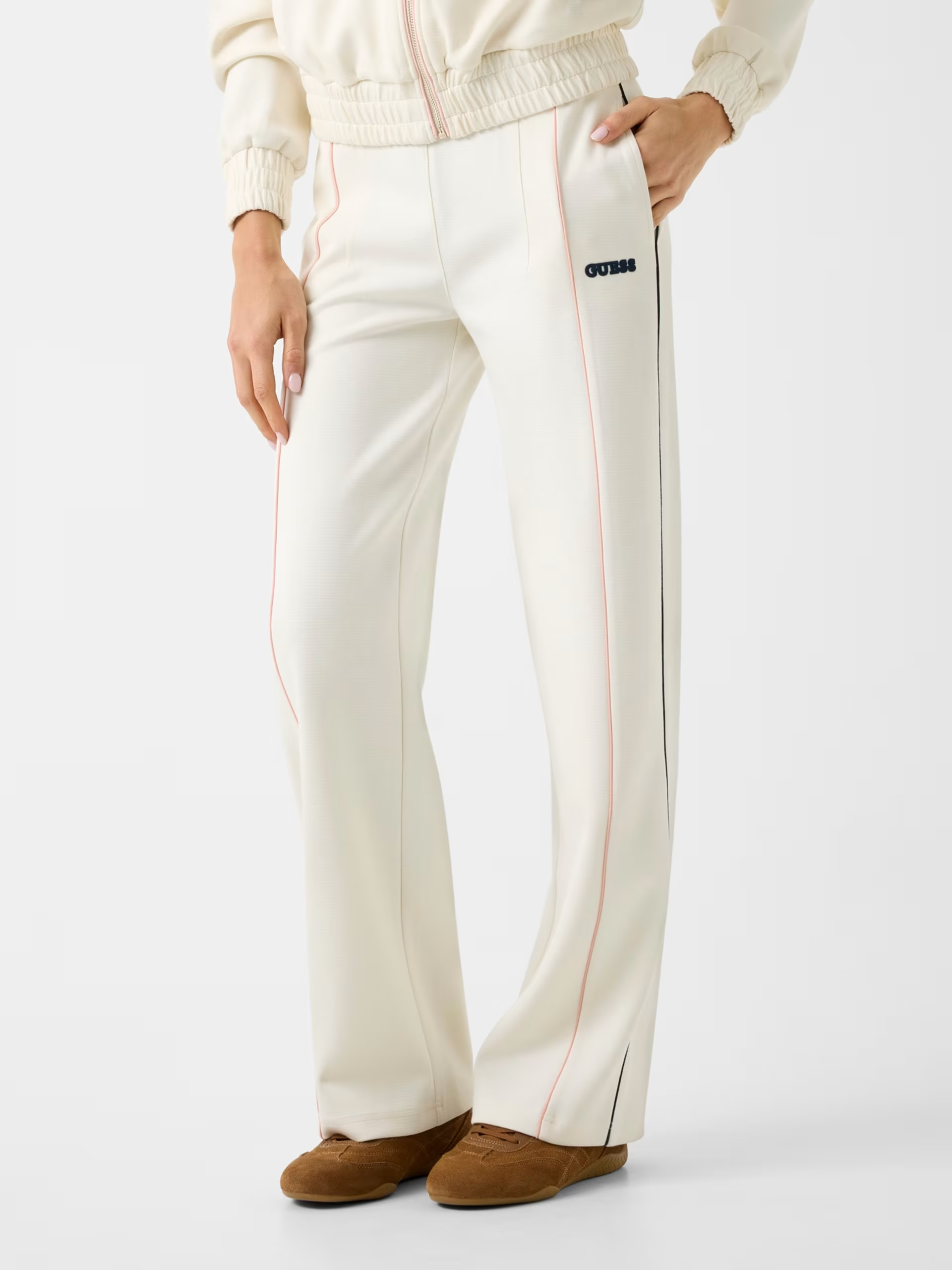 Calças Desportivas Wide Leg GEORGIA Branco - Guess  1