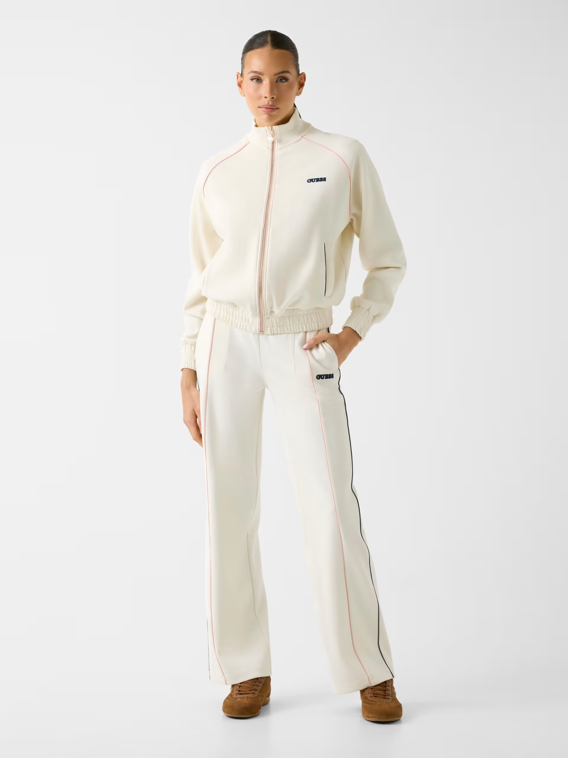 Calças Desportivas Wide Leg GEORGIA Branco - Guess  2