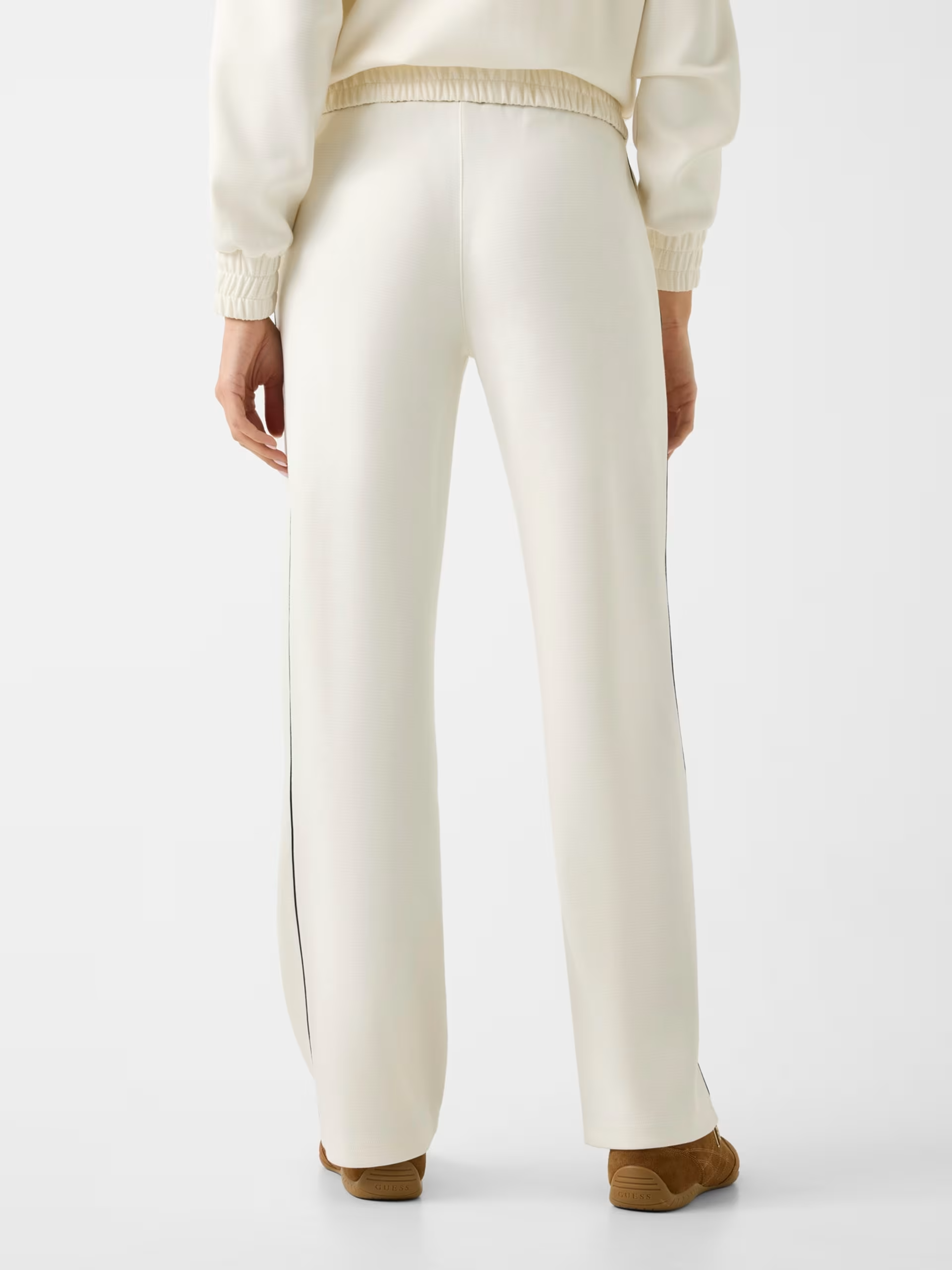 Calças Desportivas Wide Leg GEORGIA Branco - Guess  3