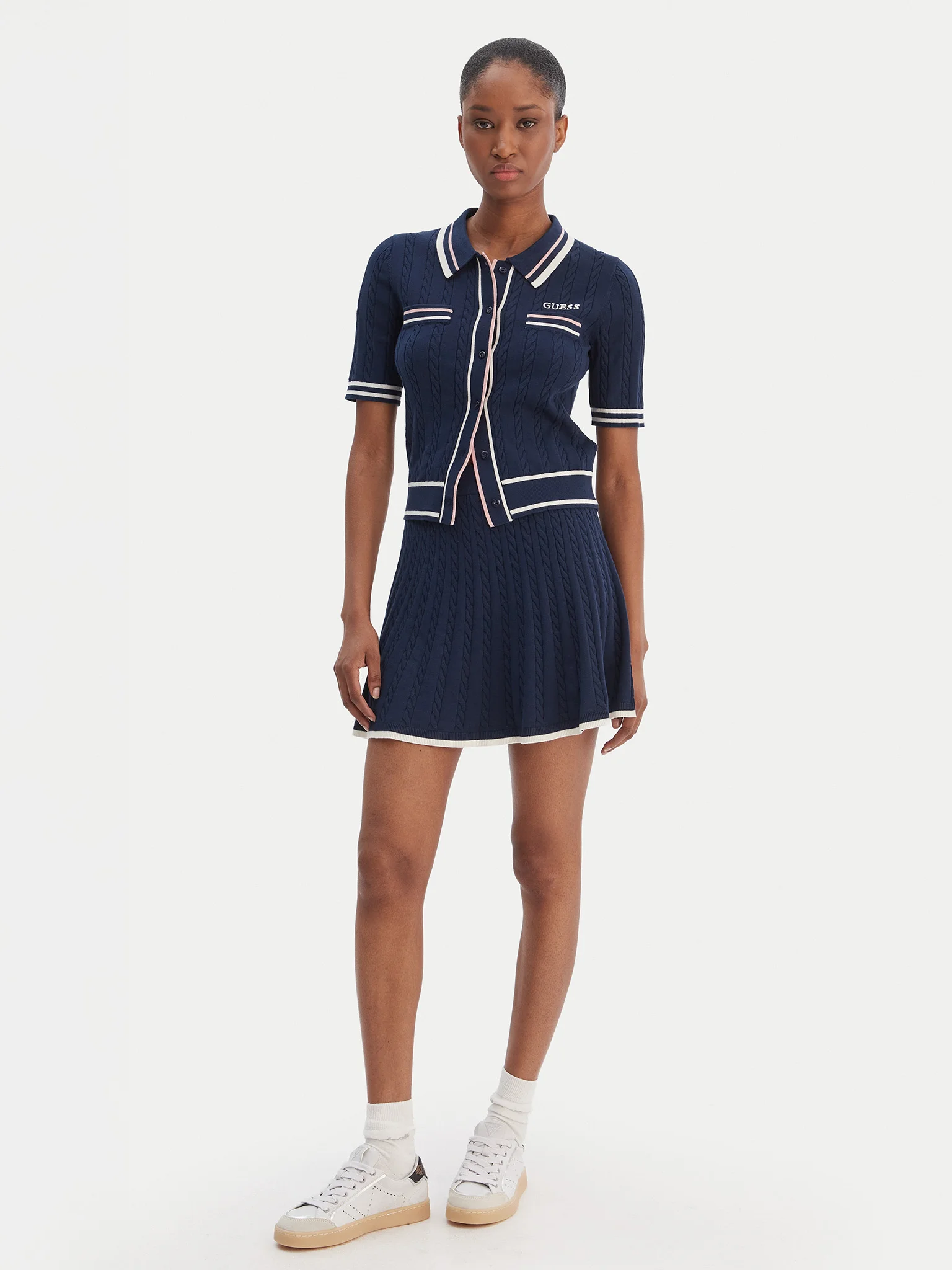 Polo SHARI em Malha Manga Curto Azul - Guess 2