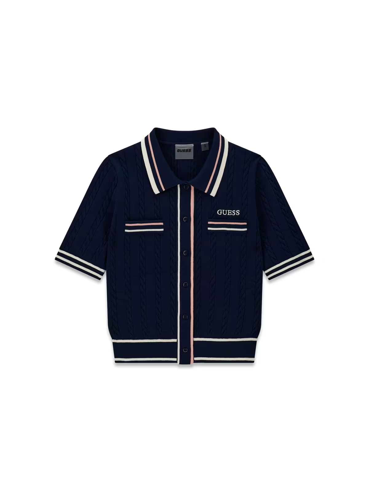 Polo SHARI em Malha Manga Curto Azul - Guess 4