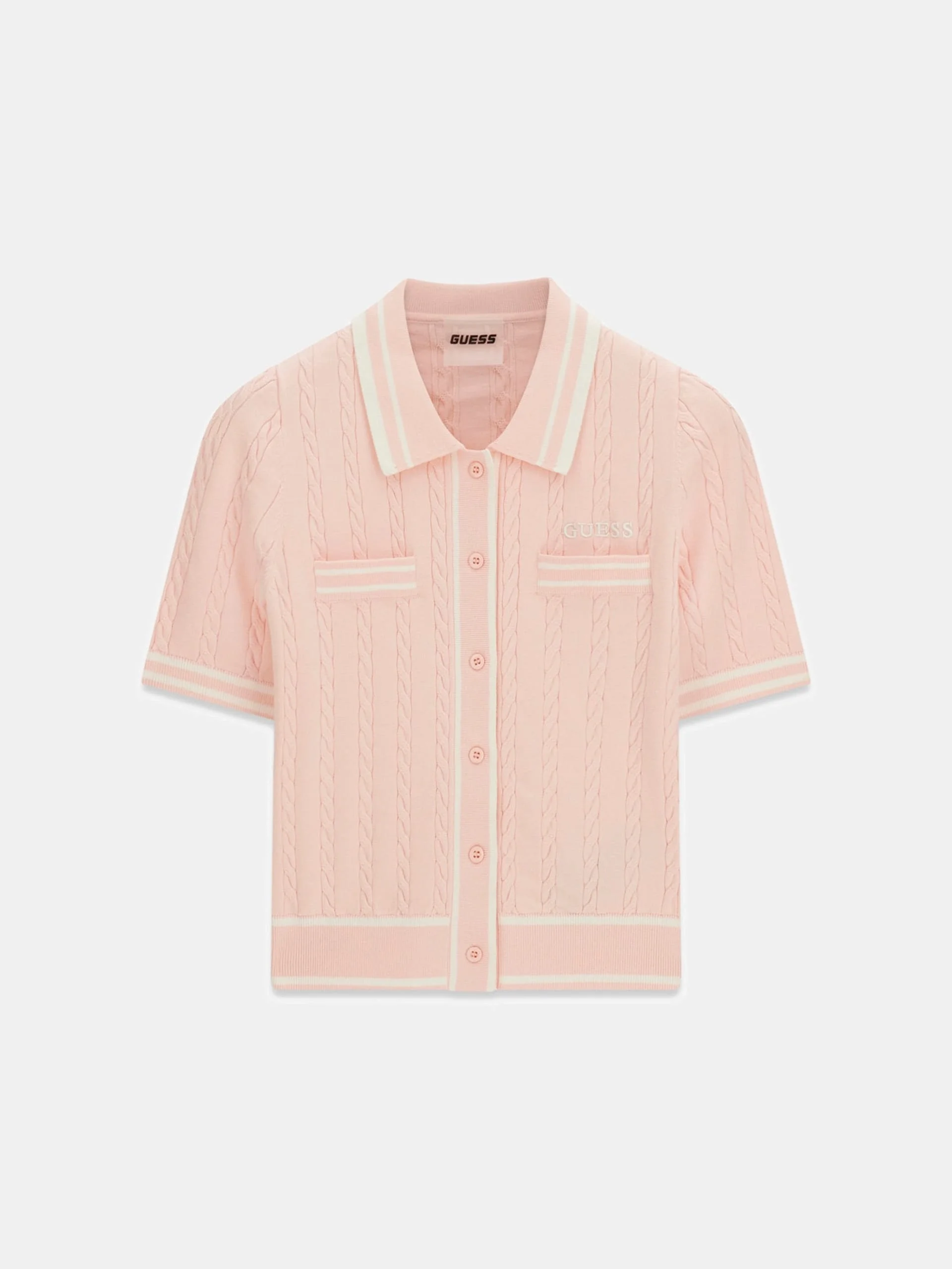 Polo SHARI em Malha Manga Curto Rosa - Guess 3