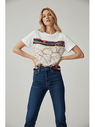 T-shirt Blusa KALILA Branco Correntes - Guess Marciano