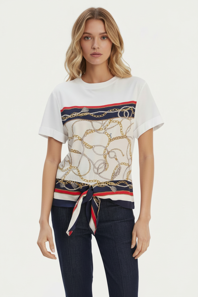 T-shirt Blusa KALILA Branco Correntes - Guess Marciano 1