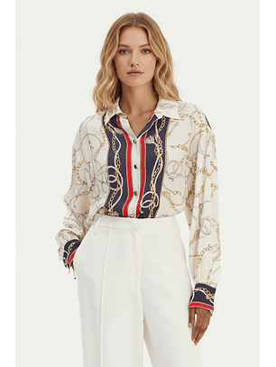 Camisa AMANDA Bege Correntes - Guess Marciano