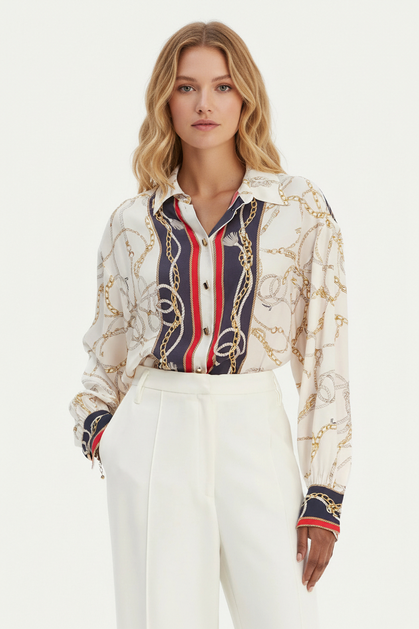 Camisa AMANDA Bege Correntes - Guess Marciano 1